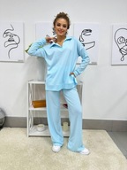 Komplet dresowy damski elegancki 100% bawełna L/XL morski !!!