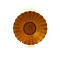 Talerzyk szklany podstawka vintage lata 60s ząbkowice prl decor bursztynowy