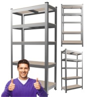 REGAŁ MAGAZYNOWY METALOWY WCISKANY NOWY GARAŻÓWY MOCNY 150x70x30cm 750KG