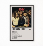 Plakat A4 z ramką ACDC "HIGWAY TO HELL" 21x29,7cm