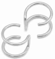 Kolczyki Nausznice podwójne No Piercing - kolor srebrny