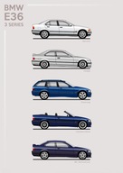 Plakat A3 - BMW E36 Body Types M3 Cabrio Touring