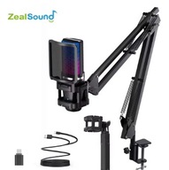 Mikrofon USB RGB ZealSound + Ramię Studyjne | Streaming - Gaming - Podcast