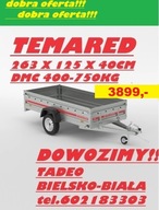 PRZYCZEPA TEMARED PRO 2612 lekka 263x125 solidna 750kg na kat. B