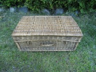 STARA WIKLINOWA WALIZKA KOSZ - OZDOBA POKOJU GANKU WIEJSKIEJ CHATY