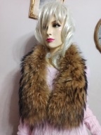 duży kołnierz obszycie kaptura FUTRO naturalne z jenota