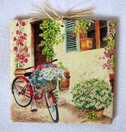 Robótkownia Kafelek obrazek 15x15 Rower stokrot. po pra.