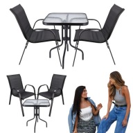 MEBLE OGRODOWE ZESTAW KOMPLET TARAS BALKON OGRÓD KRZESŁA STOLIK METALOWE