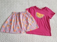 Cool Club bluzka spódniczka róż fiolet nowe roz 116