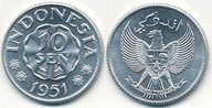 Indonezja 10 Sen - 1951r ... Monety