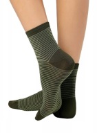 CALZEDONIA skarpetki zielone glitter połysk paski