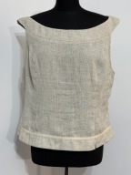 240 bluzka letnia elegancka beżowa klasyczna odkryte ramiona Wallis XXL