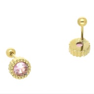 65287 Kolczyki złota stal chirurgiczna piercing kryształki