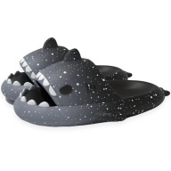 Klapki Rekiny SZARE CZARNE 36-37 Gumowe 235mm Wodoodporne na Basen WYGODNE