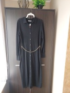 Czarna ażurowa sweterkowa sukienki midi Orsay rozmiar L nowa z metką