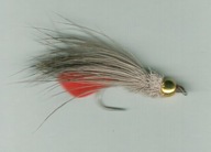 Mokra muszka MUDDLER JASNY z GŁÓWKĄ. oraz z CZERWONYM AKCENTEM - #8