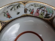 malowany talerz deserowy w stylu orientalnym