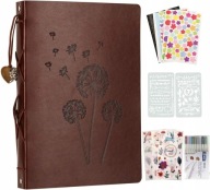 Album Baza Do Scrapbookingu Zdjęć Czarne Strony Skórzany Zeszyt Brązowy