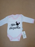 Body dziecięce niemowlęce długi rękaw z nadrukiem rozmiar 62