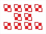 FLAGA POLSKA polski SZACHOWNICA naklejka wlepka nalepka - komplet 10 sztuk