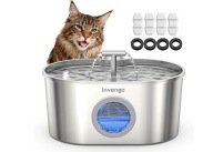 Fontanna dla kota Invengo 2,2L stal nierdzewna nowa + 6 filtrów