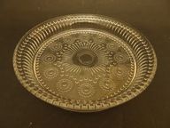 Szklany talerz zdobiony, miska, salaterka, tacka szklana 17,5 cm