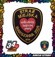 17 Naszywka Straży Miejskiej m.st. Warszawy i czerwone serce – symbol WOŚP