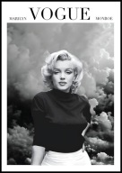 A2 PLAKAT OBRAZ MARILYN MONROE, VOGUE, BIAŁO CZARNY FILM KINO