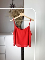 czerwona bluzka mgiełka na cienkich ramiączkach