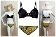 Bikini strój kąpielowy M 75C 38 push kostium print