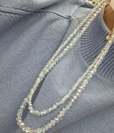 NASZYJNIK KOLIA KORALE KORALIKI KOLOROWE ŻYŁCE ASYMETRYCZNY przeźroczysy