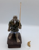 Shiwan FIGURKA kolekcjonerska STARA rybak WĘDKARZ