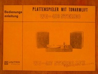 Instrukcja obsługi gramofon WG-416 i WG-417 de