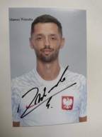 Zdjęcie 10x15 autograf Polska Mateusz Wieteska Katar 2022