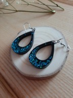 Kolczyki z żywicy z brokatem Wyjątkowe prezent