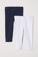 H&M legginsy 3/4 gładkie jednokolorowe 140 granatowe