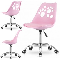 KRZESŁO OBROTOWE DO BIURKA BIURKOWE RÓŻOWE DLA DZIECKA JACK MUFART