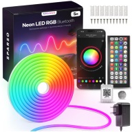 TAŚMA LED RGB 5M Ledy 24V NEON ELASTYCZNY Wąż Wodoodporna ZESTAW APLIKACJA