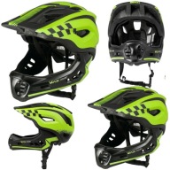 KASK ROWEROWY MTB FULLFACE REGULOWANY ODPINANA SZCZĘKA 54-58CM ENDURO VAYOX