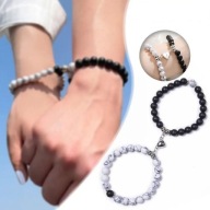 Bransoletki magnetyczne dla par serce 2w1 stal chirurgiczna