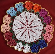 Serweta nowa częściowo patchworkowa średnica 35 cm