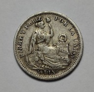 Peru,1/2 dinero, 1903r Ag 3