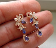 WIECZOROWE KOLCZYKI Z NATURALNYMI SZAFIRAMI