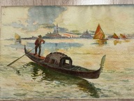 7764) WENECJA STARA AKWARELA