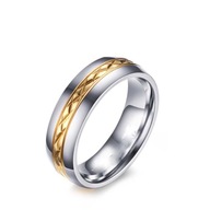 TYTANOWA OBRACZKA W KOLORZE NATURALNYM Z ZLOTYM PASKIEM R.13