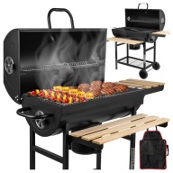 GRILL WĘGLOWY OGRODOWY BECZKA PRZENOŚNY 3 RUSZTY POPIELNIK + FARTUCH GRATIS