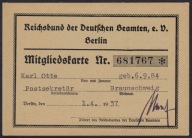 'NIEMIECKA FEDERACJA URZĘDNIKÓW SŁUŻBY CYWILNEJ RZESZY 1937