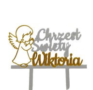 topper na tort dekoracja personalizacja imię CHRZEST ŚWIĘTY!!!