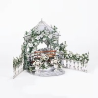 KARTKA OKOLICZNOŚCIOWA URODZINOWA 3D RÓŻANA ŁAWECZKA