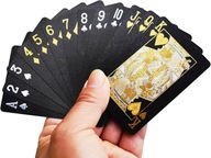 Karty do gry, 54 arkusze, czarna talia kart pokerowych, wodoodporne plastik